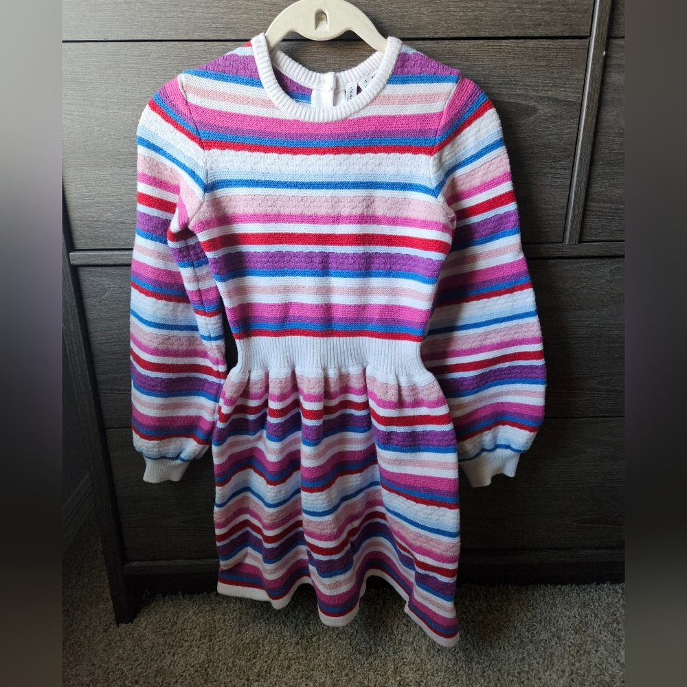 Janie And Jack Colorful Striped Sweater Dress